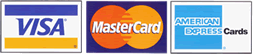 We Accept VISA Mastercard and American Express