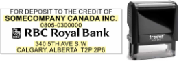 RBC Royal Bank of Canada deposit stamp self inking traditional pre-inked