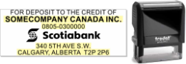 Scotiabank deposit stamp self inking traditional pre-inked