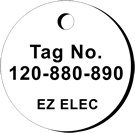 1 3/4 inch Engraved Plastic Valve Tag Round