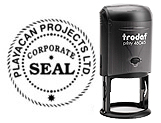 Self-Inking Stamp w/ 1-3/4 in. Die with design for Corporate Seals.