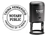 Self-Inking Stamp w/ 1-3/4 in. Die with design for Notary Public Seals.