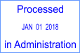 Calgary Co-op "Processed in Administration" Date Stamp