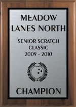 5 x 7 Walnut Finish Double METAL Plate Plaque 