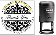 Custom thank you for sharing in our day wedding stamp.